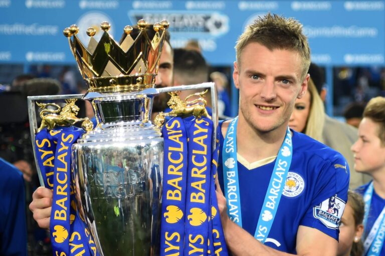 Vardy with EPL Cup